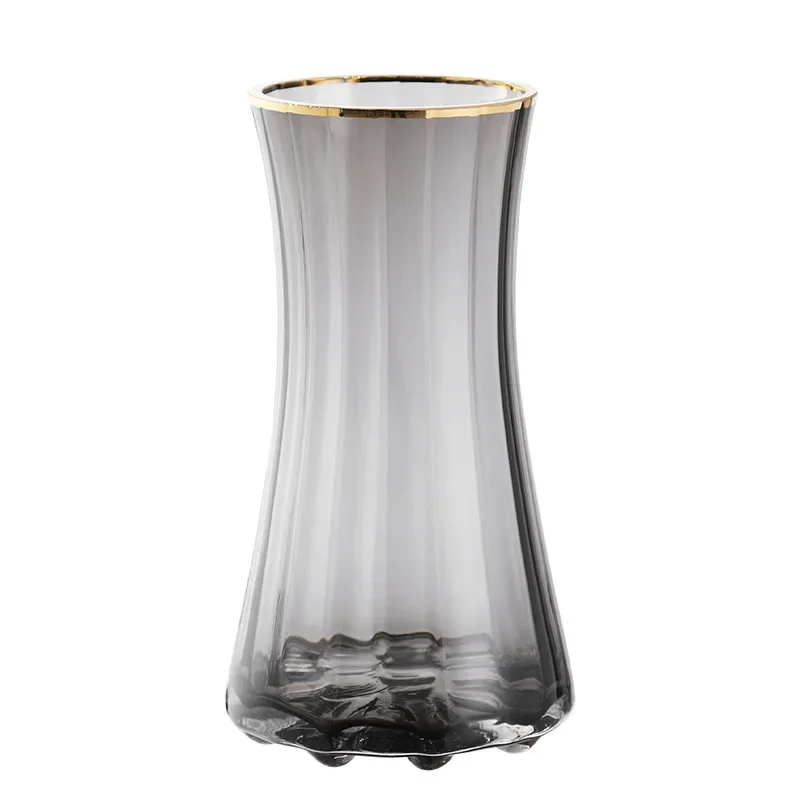 Gong Xin's minimalist original color glass vase, transparent water-based fresh flowers