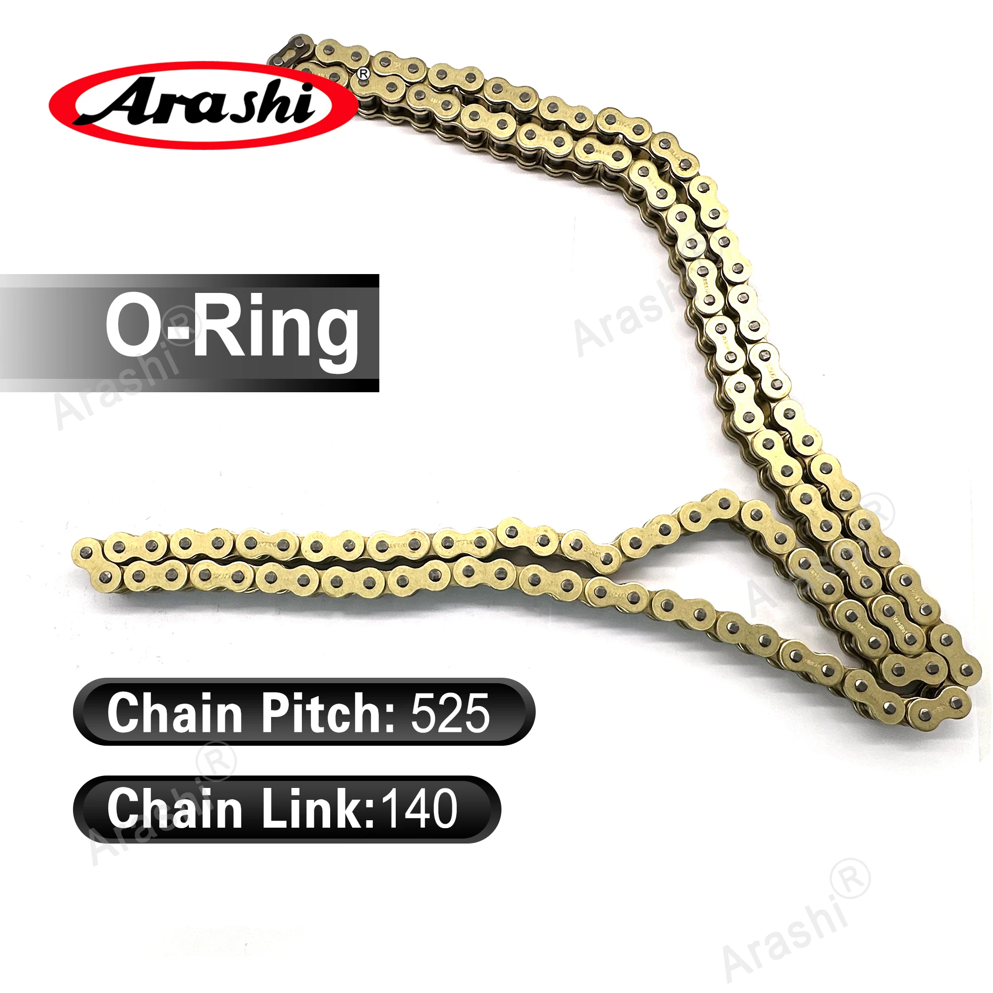 

Arashi 525 Pitch 140 Link O-Ring Chain Motor Drive Chain Sprocket Heavy-Duty Connecting Link For HONDA SUZUKI YAMAHA KAWASAKI