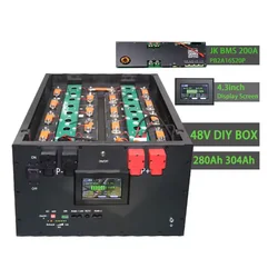 YIXIANG Customized 16pcs 48V 280Ah 304Ah With JK 200A BMS  Empty Diy Kit Box Lifepo4 Solar Energy Storage Battery