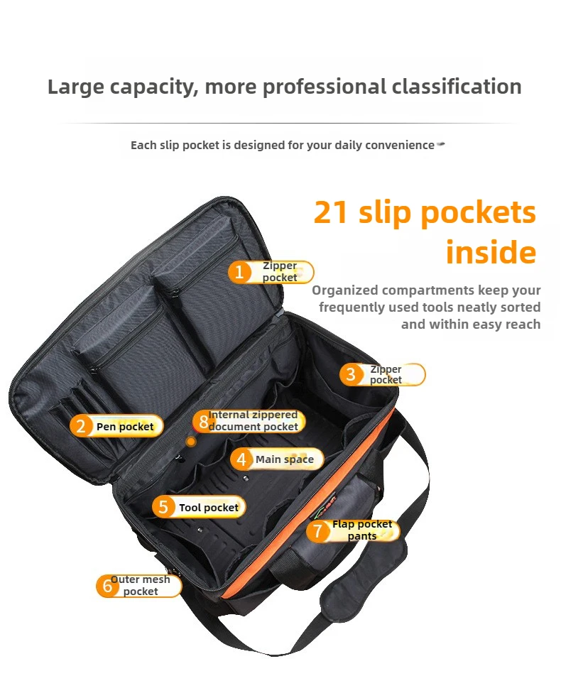 كبير متعدد الوظائف أكسفورد القماش إصلاح بعد البيع حقيبة كهربائي قماش الكتف أداة حقيبة التعادل قضيب أداة حقيبة