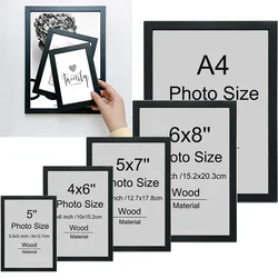 2/3/4PCS 5'' 6'' 7''A4 A4 Wood Picture Poster Frame family Photos Frame Black Certificates Classics Home Decor Photo Frame