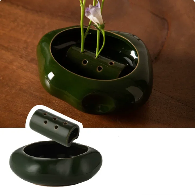 Creative Lotus Seedpod Ceramic Vase Zen Tea Table Desktop Japanese Ikebana Flower Arrangement Utensils Ceramic Stone Sand Decor