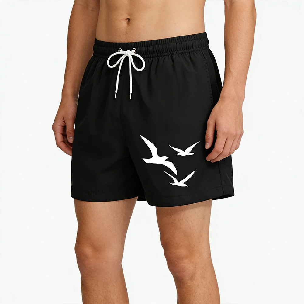 Picture 5: Casual Men's Board Shorts Swimming Trunks Quick Dry Board Shorts Bathing Suit Breathable Drawstring With Pockets Seagull Print