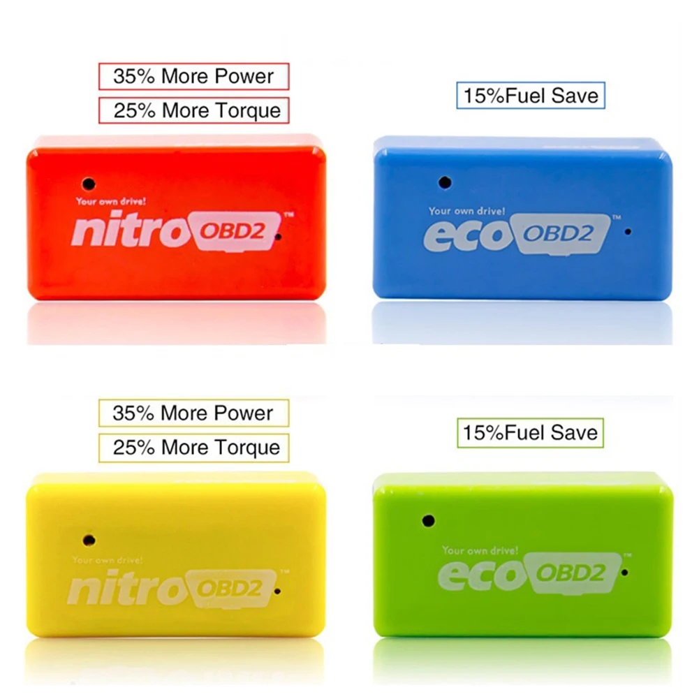 Nitro OBD2 EcoOBD2 ECU Chip Tuning Box Plug & Driver NitroOBD2 Eco OBD2 For Cars 15% Fuel Save More Power