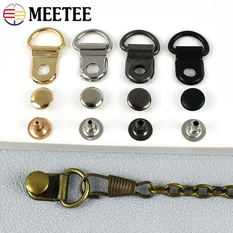 

10/20/50Sets 9*14mm Metal Buckle D Ring Hiking Climbing Boots Connector Clasp Bag Strap Shoes Carabiner Installation Accessories