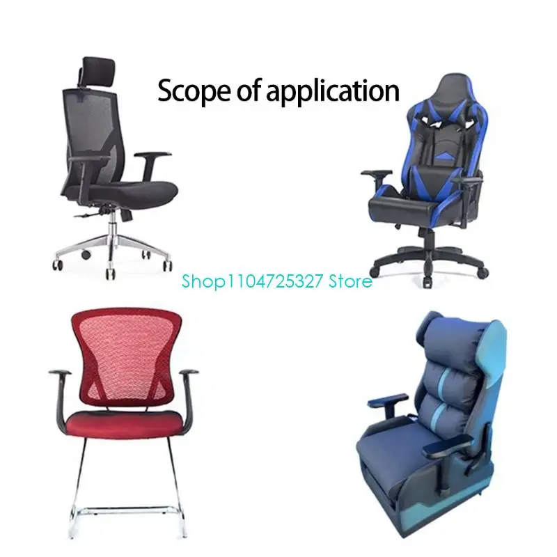 D8KF Foam Filled Desk Chair Armrest PU Cover Easy Installation Office Chair Armrest