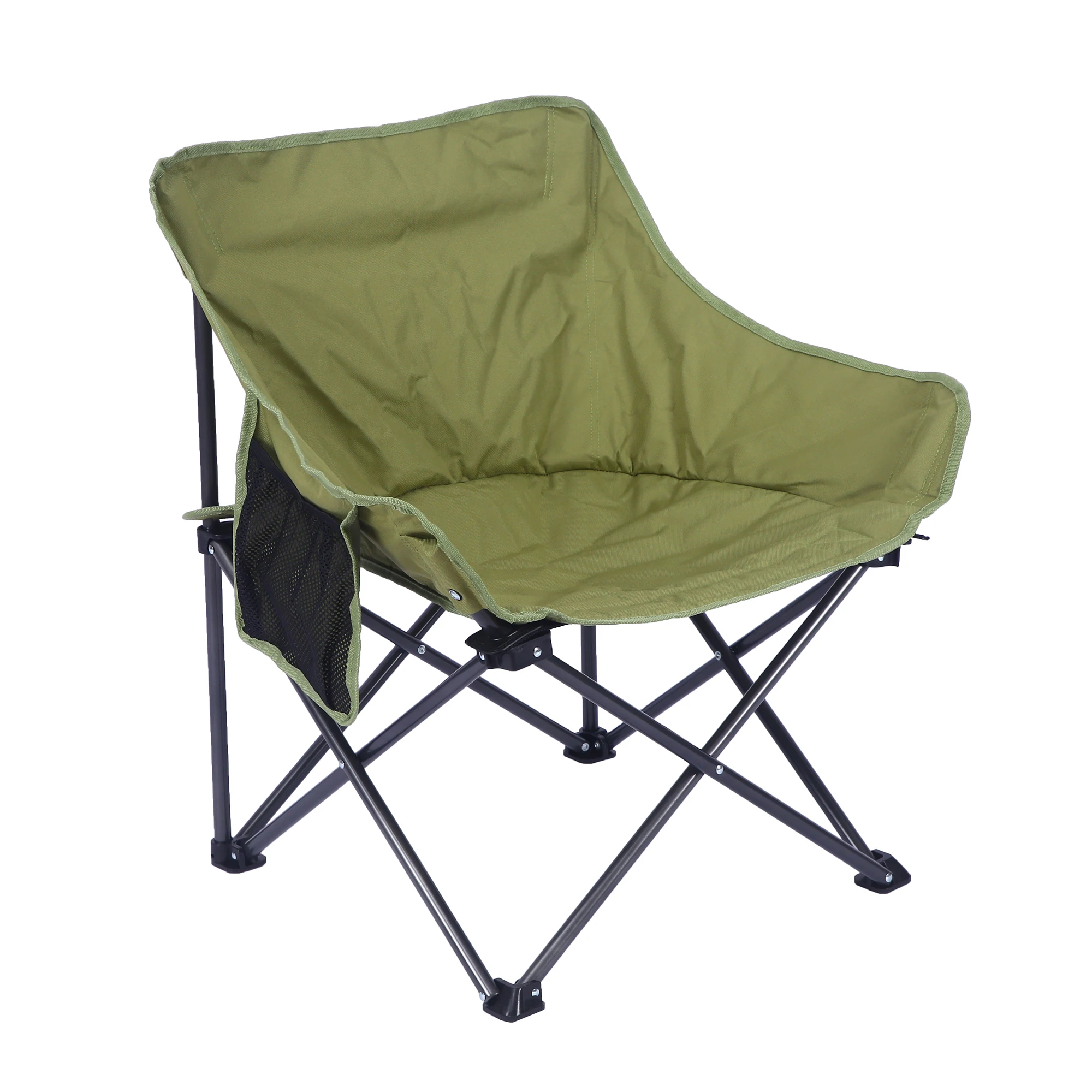 

Hot sale! Compact Portable Foldable Camping Moon Chair Beach Light Weight Oxford Outdoor Chair With Steel Tube