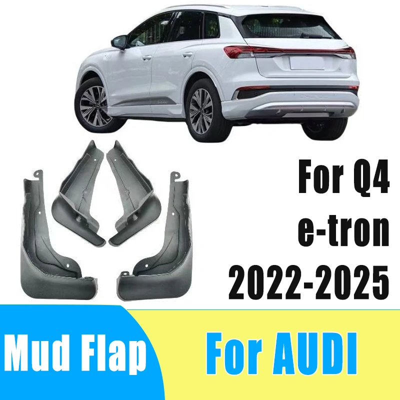 

4pcs Automobiles Tire Mudguard Waterproof Prevent Mud Splashing Car Mud Flap Fender Trim Accessory For Audi Q4 e-tron 2022-2025