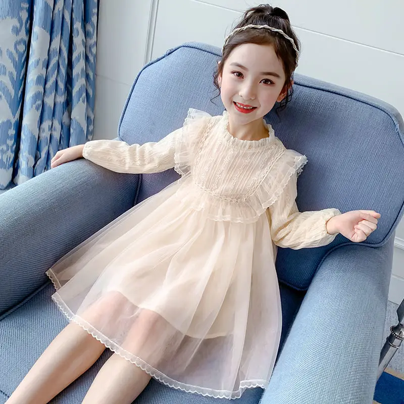 Spring Autumn New Sweet Fashion Harajuku Girls Princess Dress Kawaii Robe Femme Korean Kawaii Kids Dress Cute Children's Clothes