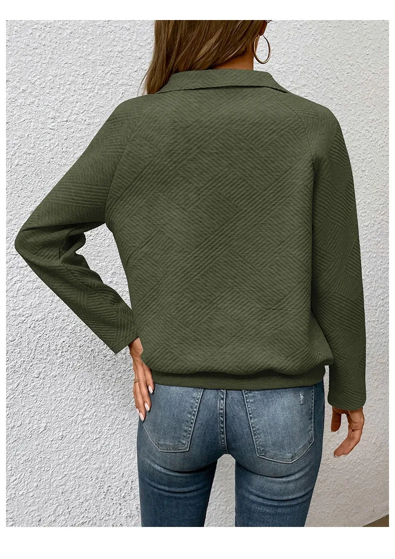 Casual Long Sleeve Hoodie Regular Fit Simple Style with Pocket Stand Collar Patchwork Lightweight Single Women Hoodie Autumn
