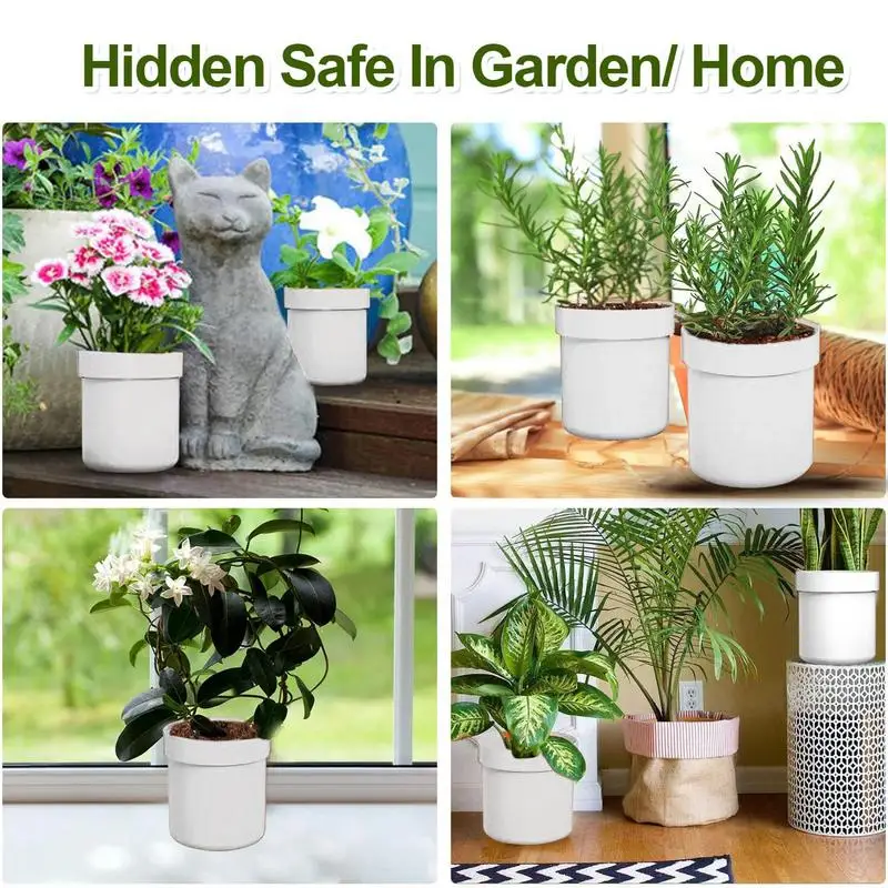 Money Hiding Gadgets Spare Key Safe Holder Money Hider Compartment Flower Pot Key Hider Storage Box With Key Lock For Outdoor