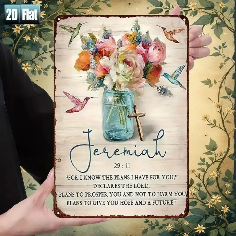 2D Flat Single-Piece Jeremiah Book Chapter 29 Verse 11 Metal Aluminum Sign - Vintage Iron Wall Decoration