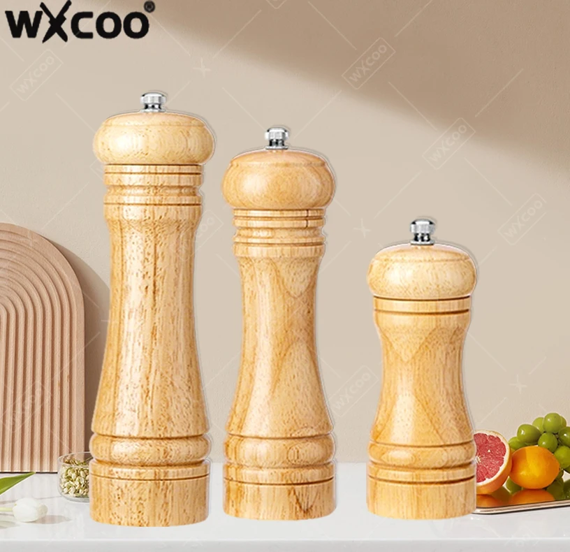 

WXCOO Manual Wood Salt and Pepper Grinder Adjustable Ceramic Grinding Pepper Salt Mills Grinder Pepper Set Kitchen Tools