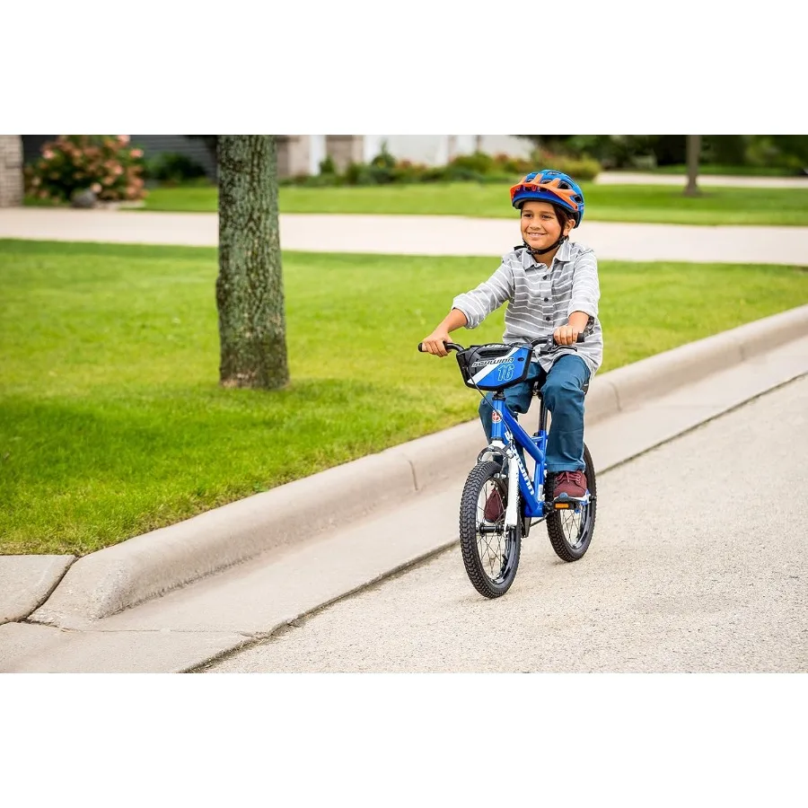 Bicicleta de 16 pulgadas para niños de 8 a 13 años, negra, azul, roja, verde azulado, rosa o morado, diseño ergonómico SmartStart, asiento ajustable crecen con