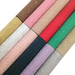 Glitter Suede Synthetic Leather Sheets Felt Backing Faux Leather Fabric For Bows Earrings Handmade DIY 21X29CM FZ604A