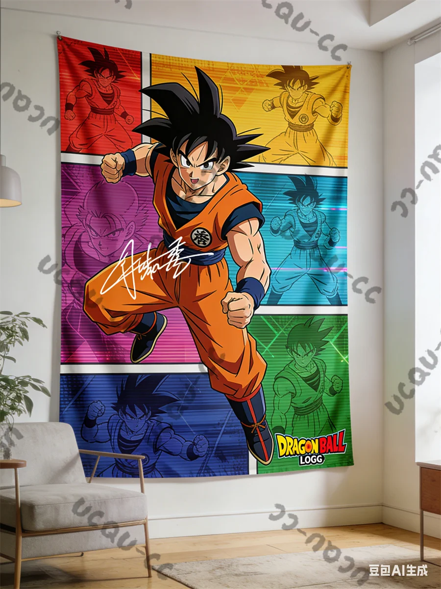 Dragon Ball Z Tapestry, Anime Fans Exclusive Limited Edition Wall Hanging, Classic Saiyan Goku Art Decor for Bedroom & Dorm Room view 6