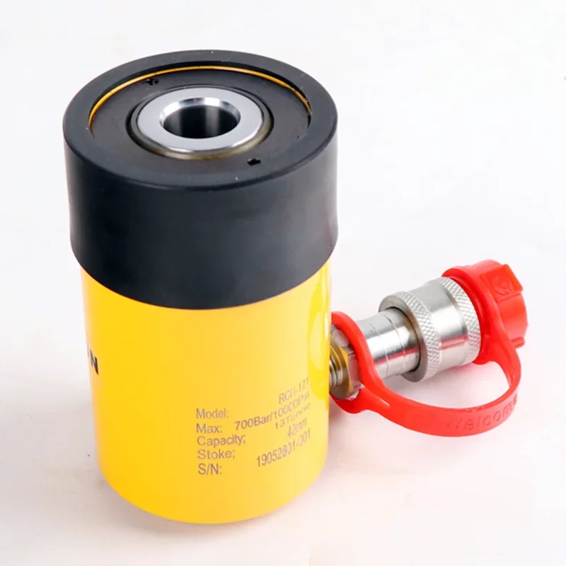 Series 13 20 30 60 95 Tons Single Acting Hollow Plunger Hydraulic Cylinder Jack With Center Hole