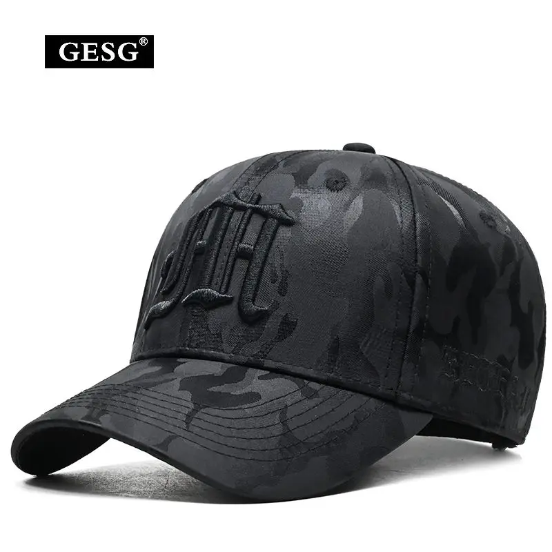 Hat Men\'s 2023 New Camouflage Embroidered Baseball Cap Fashion Fashion Brand Hard Top Stylish Peaked Cap Men\'s Four Seasons