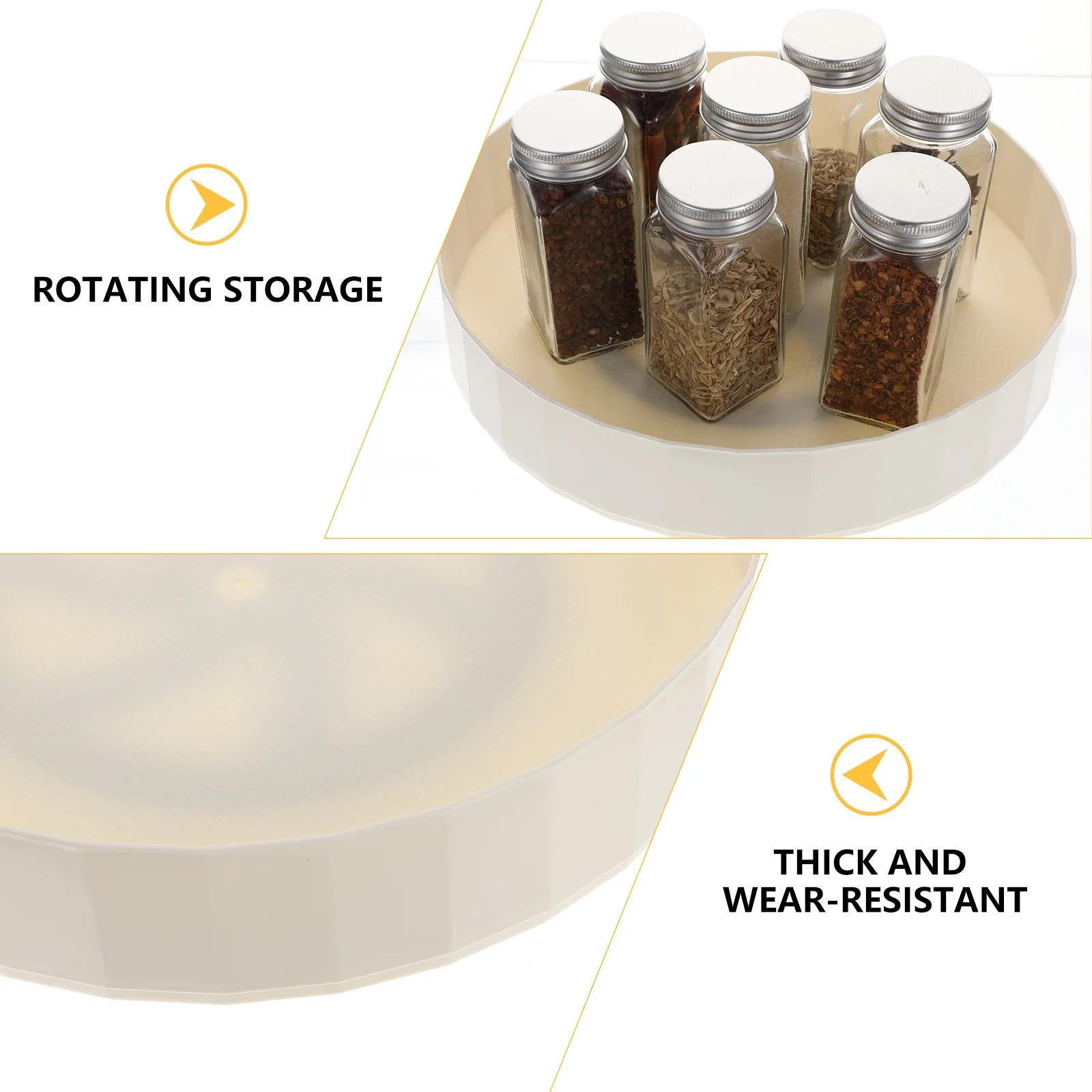 

1Pcs Turntable Seasoning Rack PP Material Multi-Functional Kitchen Organizer Storage Shelf Spices Bottles Peeler Oil Can