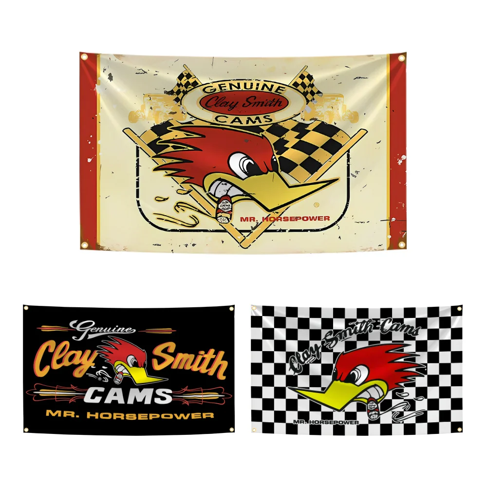 90x150cm Clay Smith Cams Flag Polyester Printing Banner for Garage Wall Art Home Outdoor Decoration Tapestry