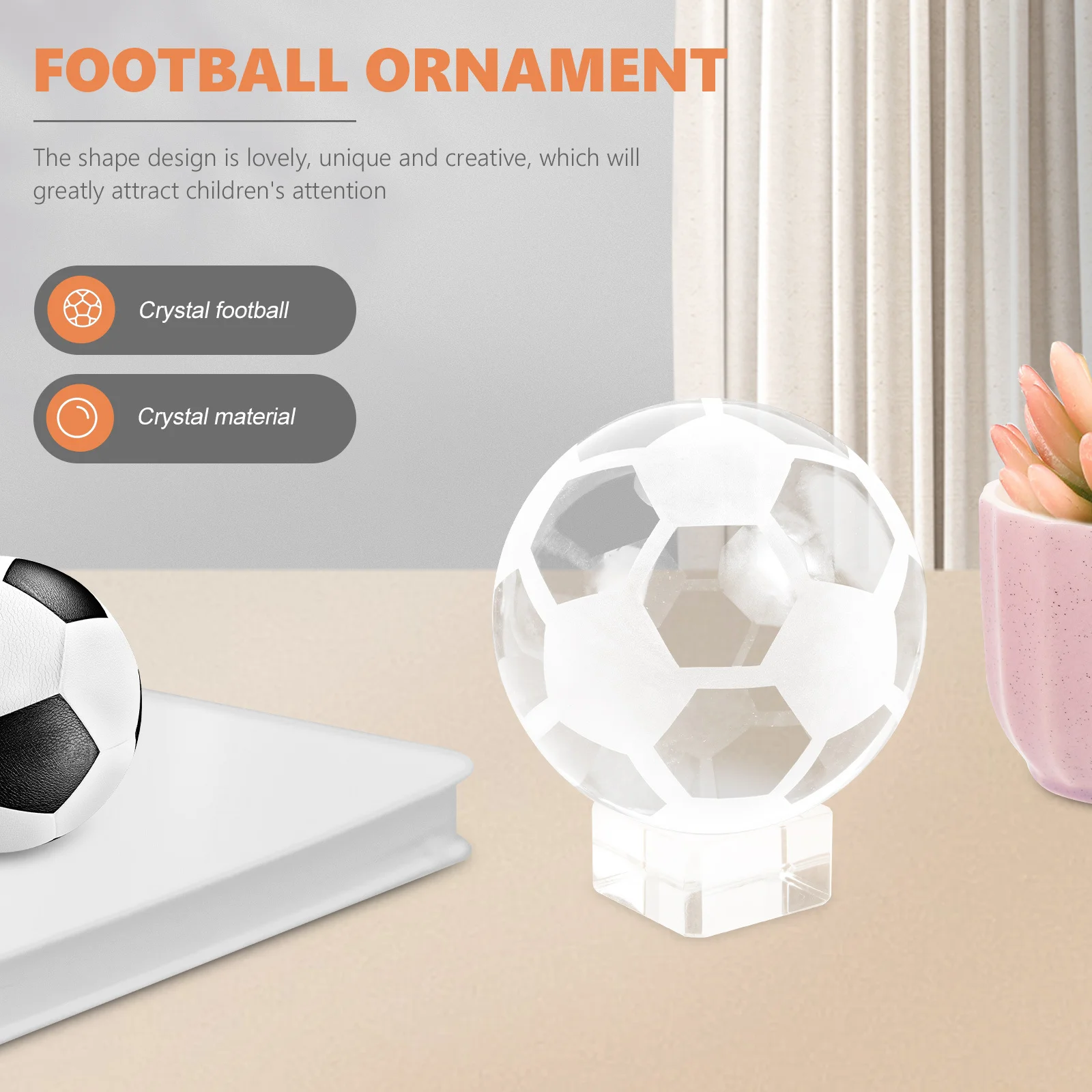 

Crystal Football Decoration Transparent Soccer Ball for Themed Parties Birthdays Events Keepsake Gift Strong Durability Easy to