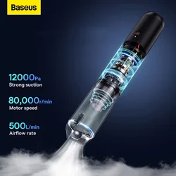 Baseus-A3 Lite 12000Pa 자동차 진공 청소기, 기류 펌프 무선 휴대용 자동차 청소기 자동차 홈 오피스 용 미니 진공 청소기