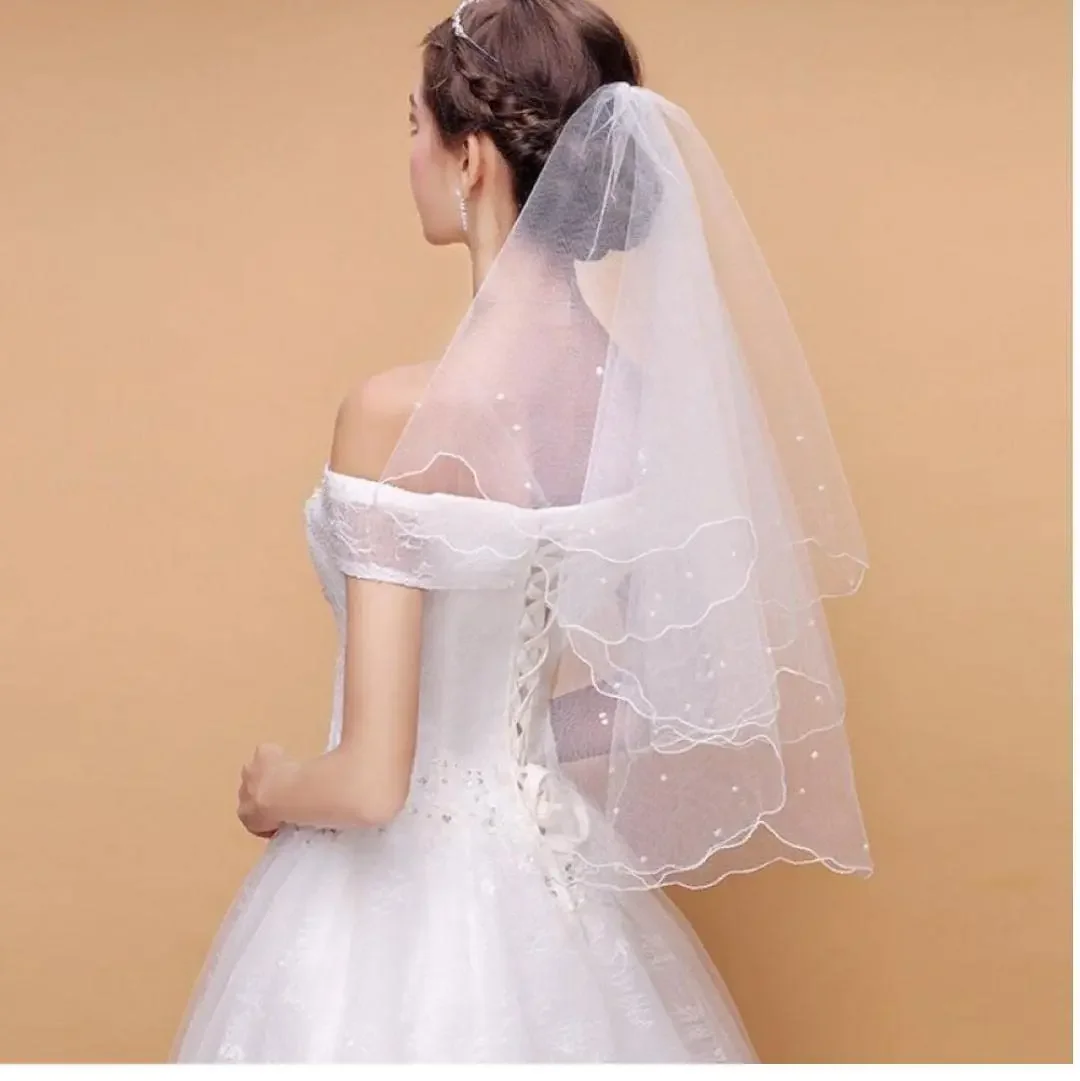 Bridal Veil Wedding Veils Women's Simple White Short Veils for Brides Shower Bachelorette Hen Party Costume Dress