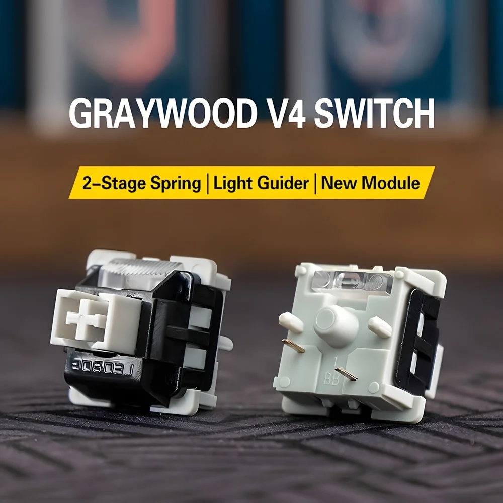 

LEOBOG Grey Wood V4 Linear Axis Mechanical Keyboard Axis POM Pre Lubrication Switch Custom DIY Hot Swappable 5-pin Linear Switch