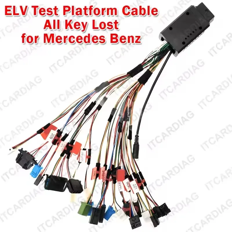 منصة اختبار قفل ELV كابل طاقة 12 فولت لـ MercНС-B enz جميع المفاتيح المفقودة دعم VVDI لوحة مسطحة كبيرة متعددة الوظائف WiringHarness