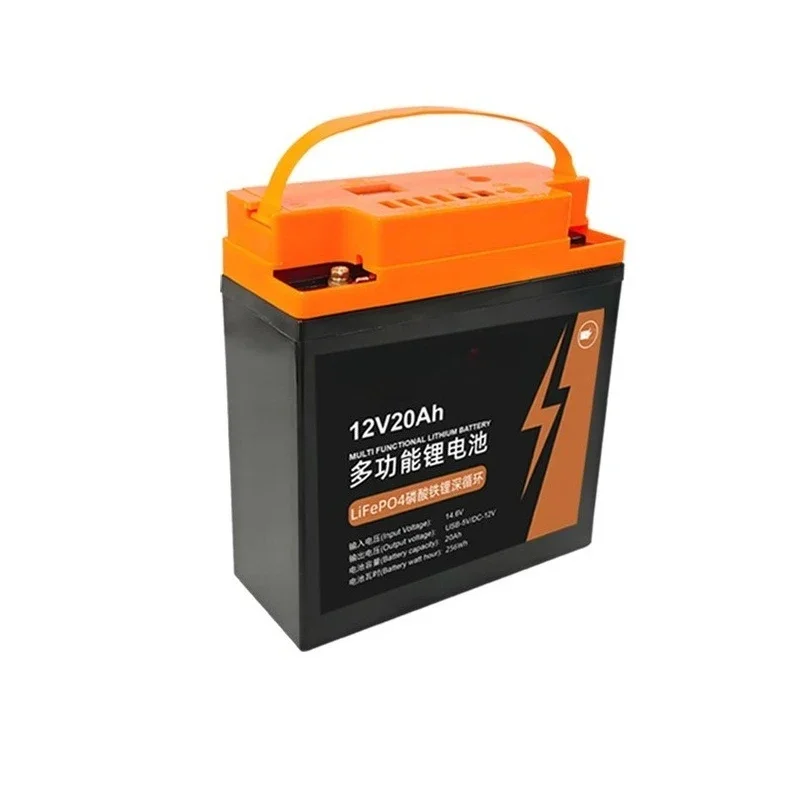 12V 20Ah 4S1P 256Wh Deep Cycle Rechargeable LiFePO4 Battery Pack for Solar Energy Storage Outdoor Camping RV Off-Grid Power