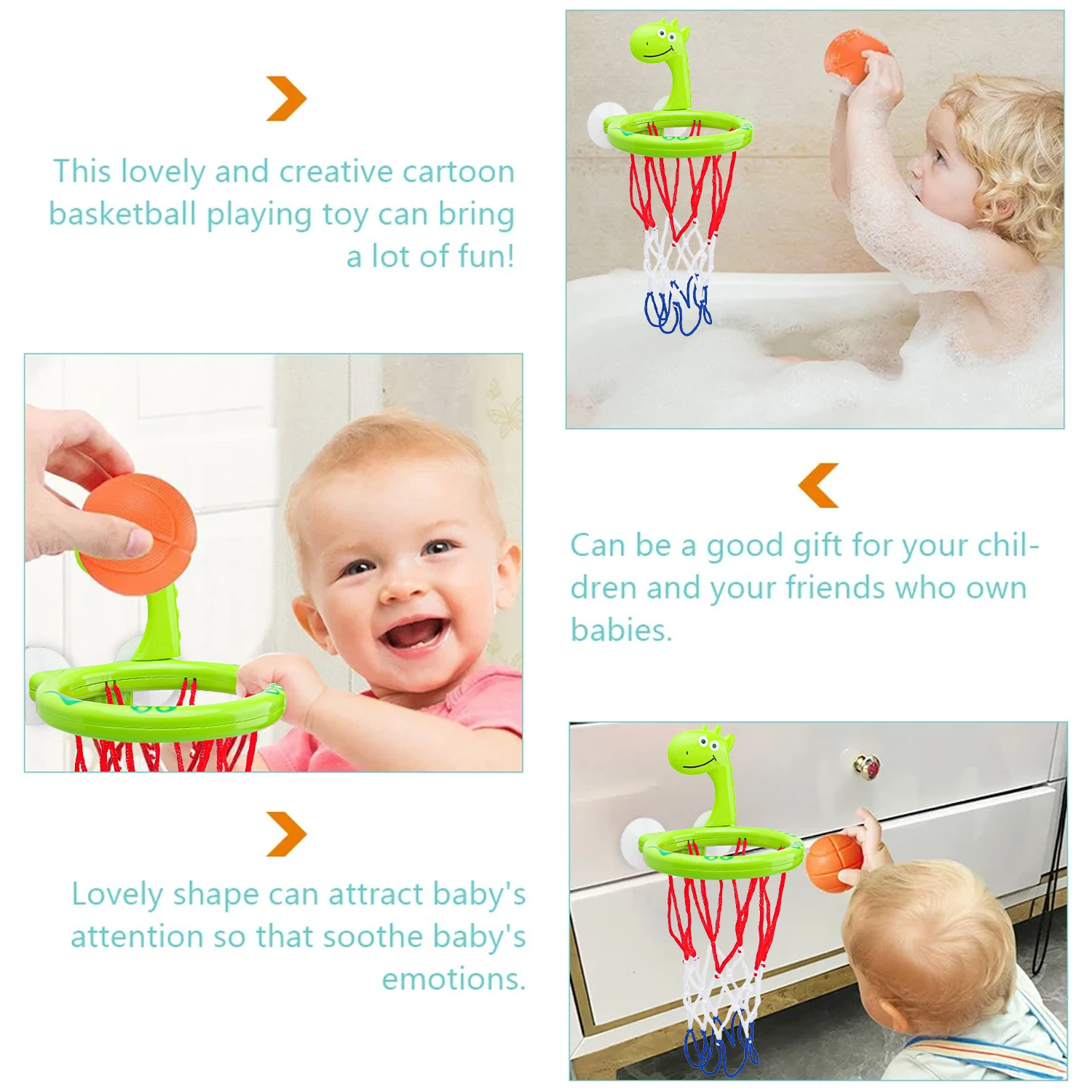 Baby Bath Toy Suction Cup Bathroom Bathtub Shooting Basketball Hoop with 3 Balls Children toys Play Water Game Toys for Boy Gift