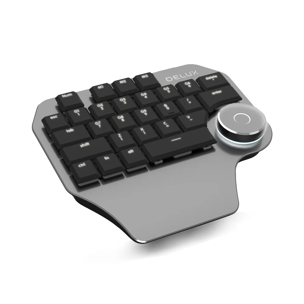 T11 Mechanical Single Hand Mini Wired Keyboard With Smart Dial 3 Group Customized Key Designer Computer Keypad For Windows