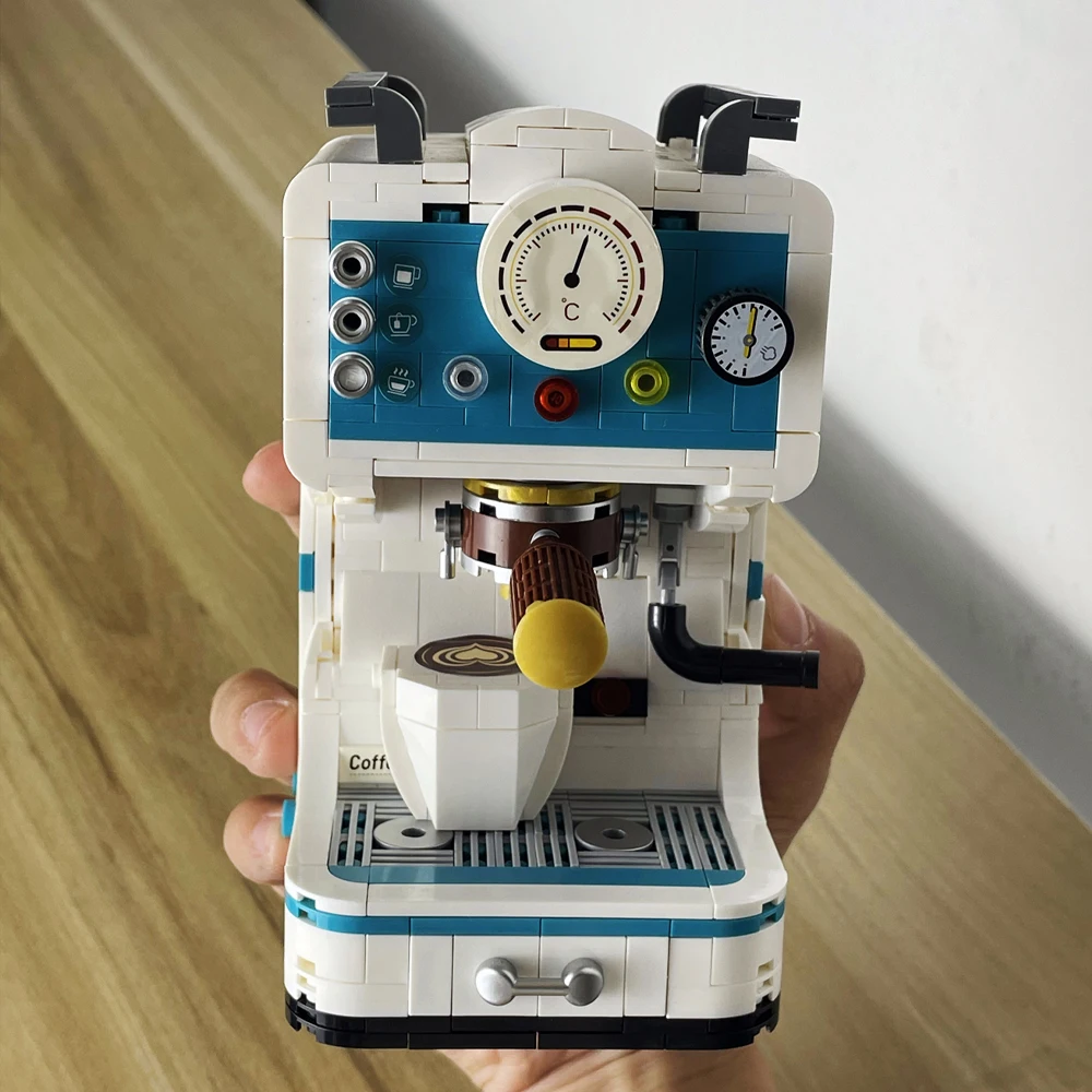 Classic Coffee Machine Model Mini Building Blocks Vintage Decoration Children Assemble Gift Toys Constructor Bricks Party Gifts