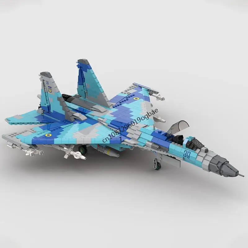 새로운 1964PCS WW2 군사 MOC 1:35 스케일 Su-27 Flanker 항공기 모델 창의적인 아이디어 전투기 어린이 장난감 조립 퍼즐 선물