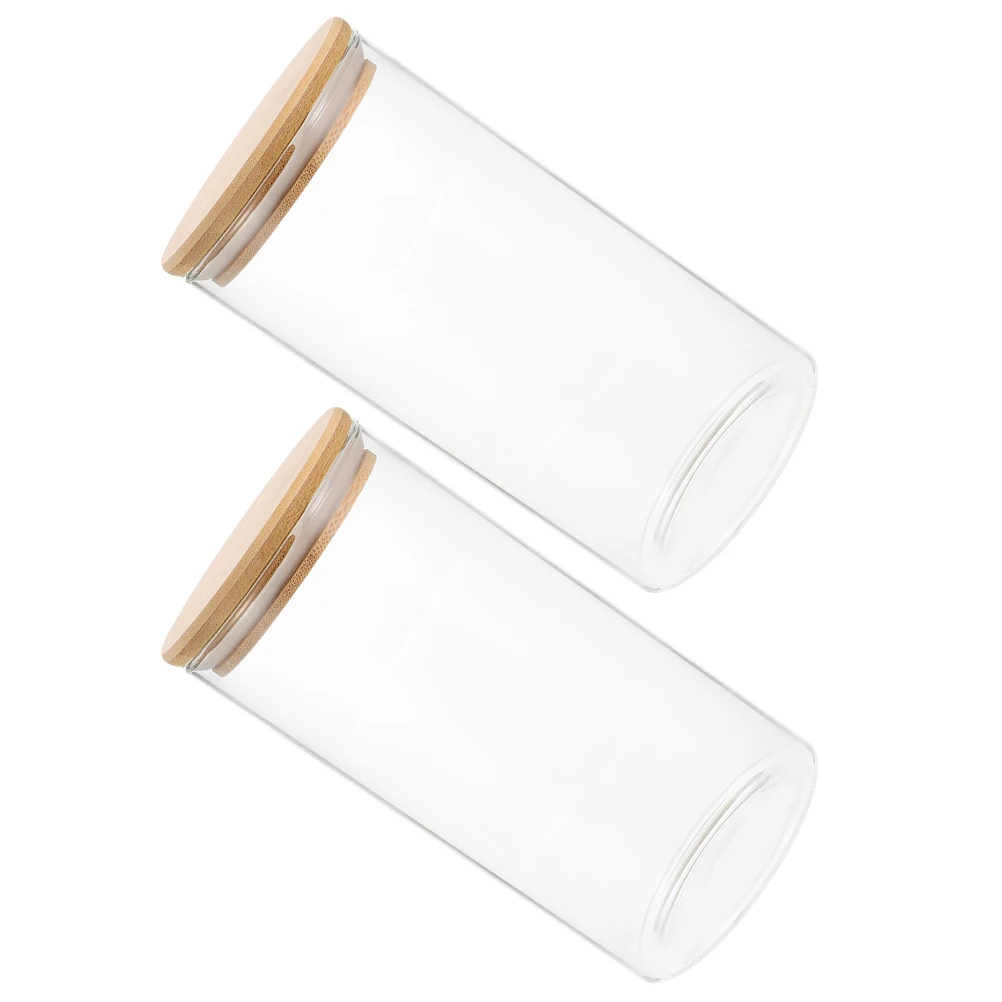 

2Pcs Kitchen Storage Jars Coarse Cereal Glass Containers Clear Airtight Sealing Food Boxes Storage Jars for Snacks