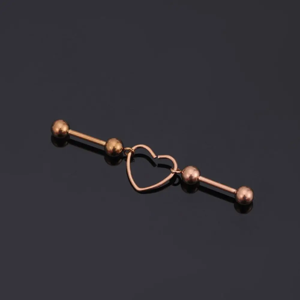 All-match Gothic Temperament Stainless Steel Lady Women Earring Piercing Heart Earring Korean Style Earring Ear Bone Stud