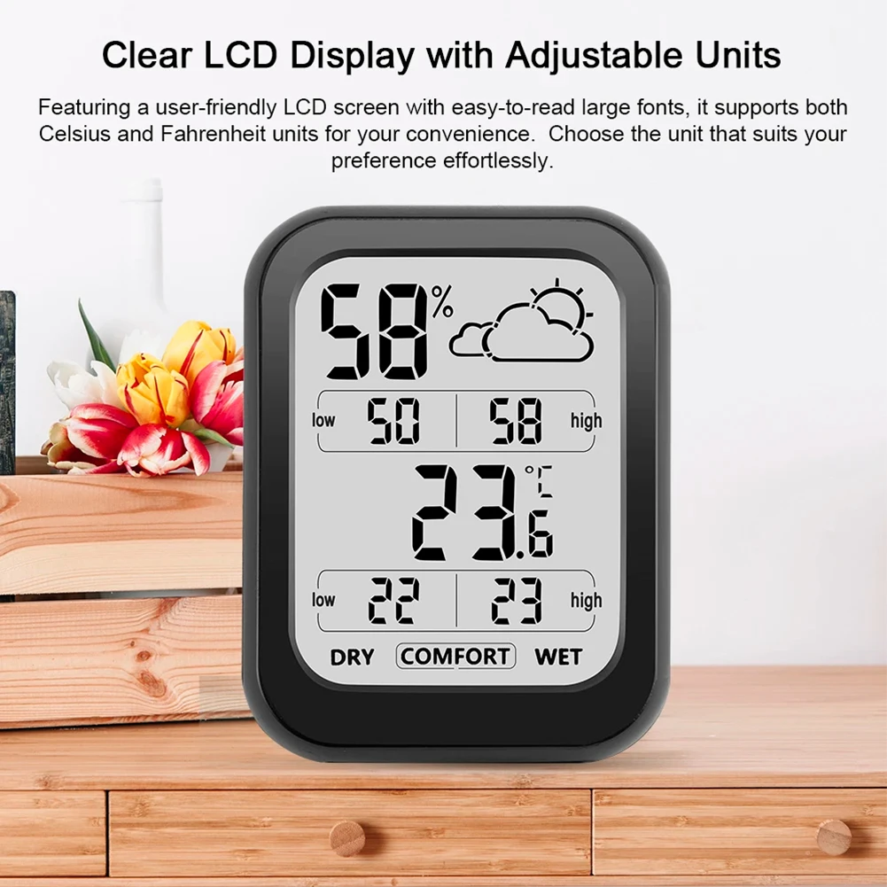 Digital Indoor Thermometer Hygrometer Room Calibrated Humidity Meter Temperature Humidity Monitor Indicator Sensor ℃/℉