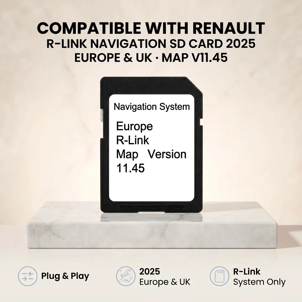 For Carminat R‑Link 11.45 16GB Upgrade Sat Nav SD Card 2025 Europe UK Compatible For Renault 2013‑2017 Megane Clio Scenic Captur