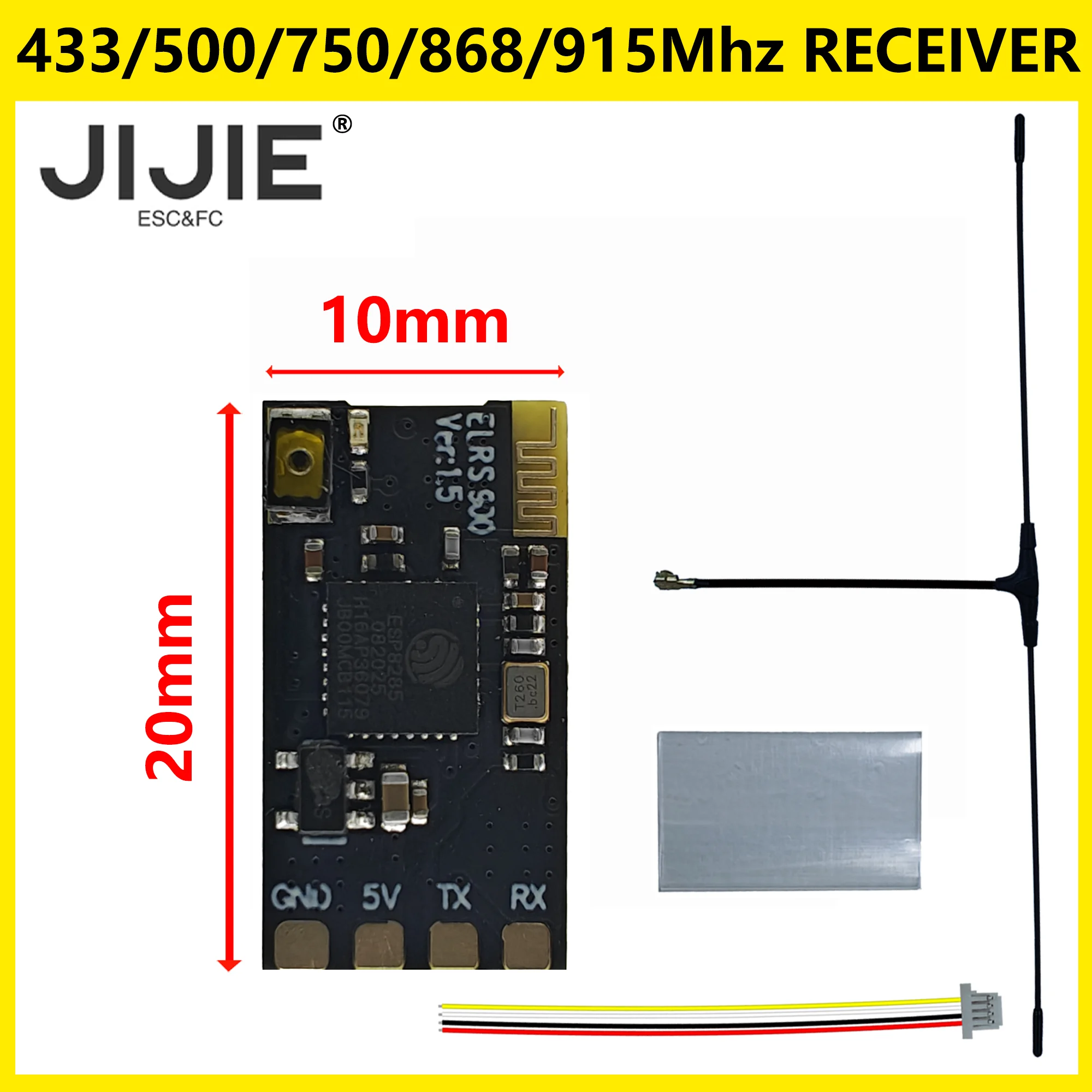 

JIJIE 433/500/750/868/915Mhz/915super D/2.4Mhz ELRS Receiver for FPV Freestyle Long Range Drones DIY Parts 915mhz antenna fpv