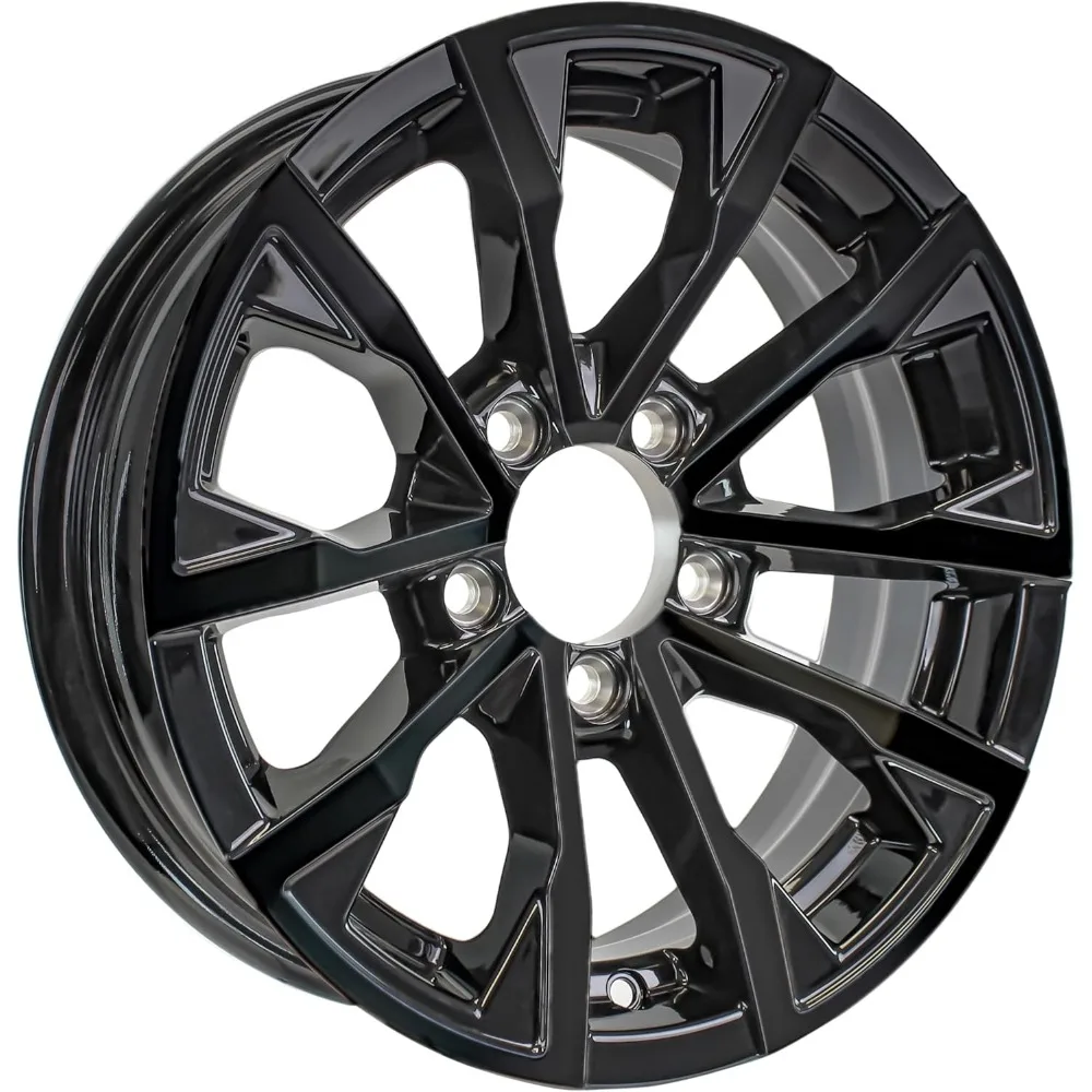 

US Shipping Aluminum Trailer Wheel 14X5.5 14 Inch Edge Black 5 Lug On 4.5 Center Rim