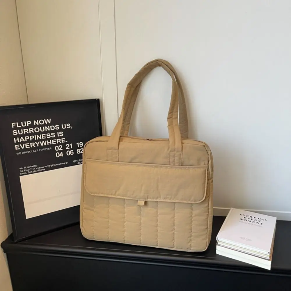Simple Solid Laptop Shoulder Bag Shockproof Waterproof Business Briefcase Bag Handbag File Package Computer Storage Bag Daily