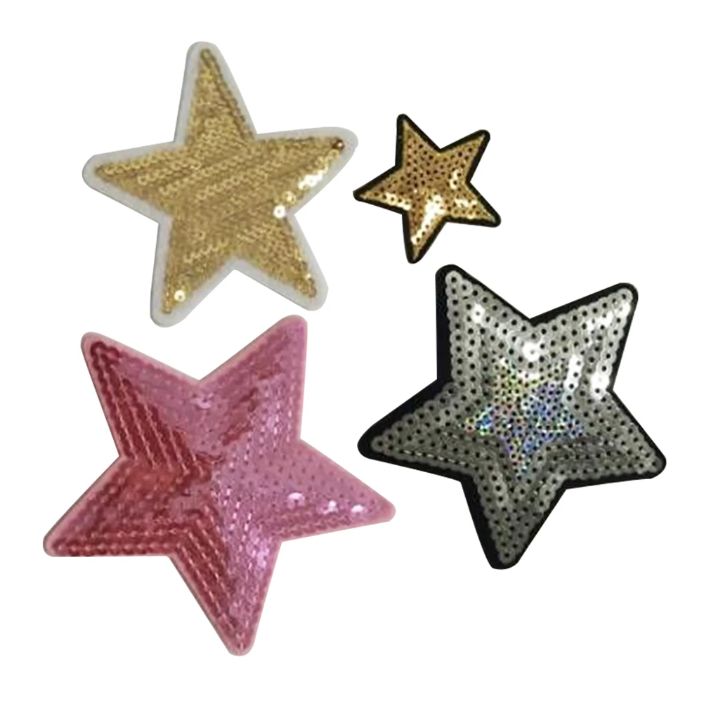 

30pcs Sequin Embroidered Cloth Patches Pentagram Applique DIY Clothing Accessories Repair Decorative Star Patch