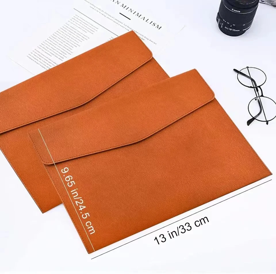 A4 Faux Lederen Document Pouch Metalen Gesp Data Opbergtas Handbediende Zachte Vijl Map Geval Effen Kleur Voor Kantoor/School/Busine