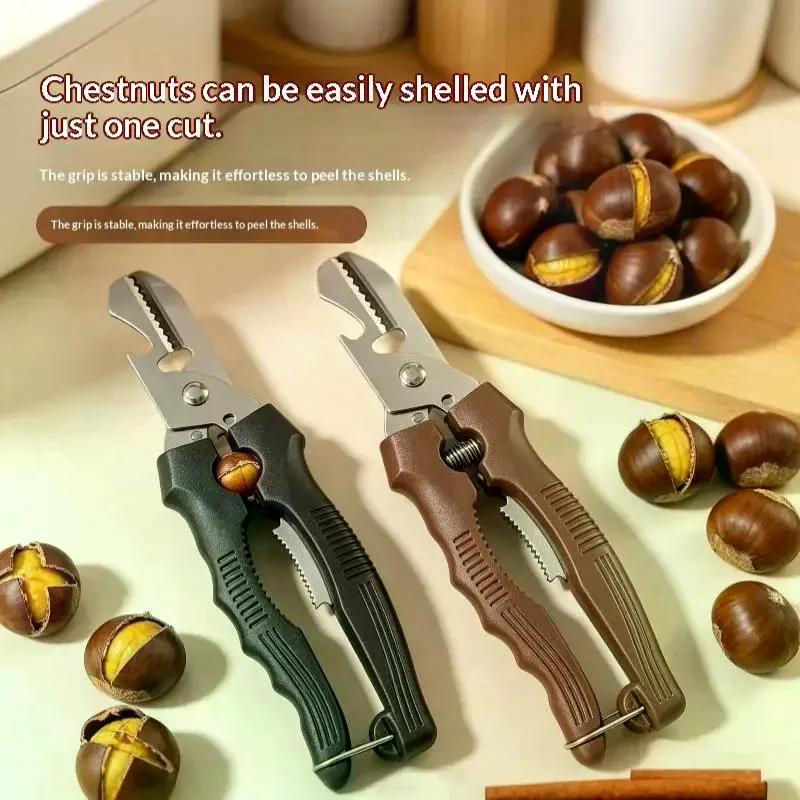 Multifunctional Chestnut Peeler Scissors Non-slip Handle Shell Remover Clip for Home Kitchen Nut Processing Gadget