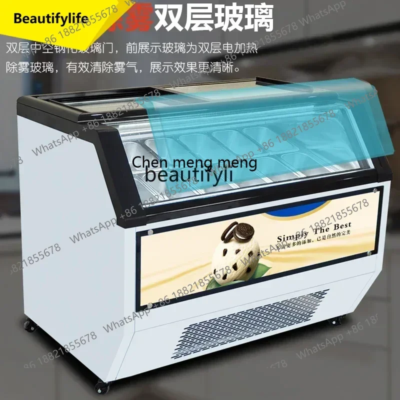 ss 8617  Commercial ice cream cabinet thick cut fried yogurt frozen display cabinet air-cooled frost-free horizontal display cab