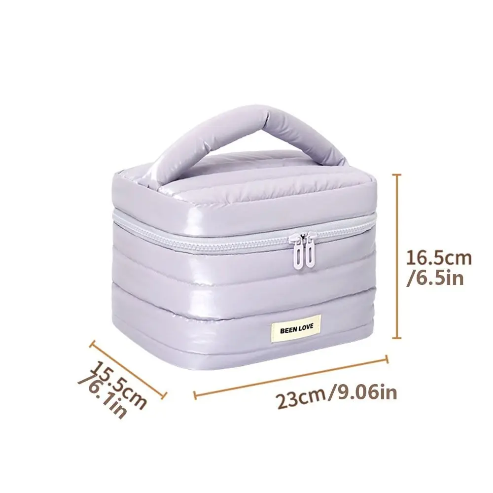 Large Capacity Handheld Makeup Bag Shock Resistance Waterproof Cosmetics Storage Bag Soft Square Wash Bag Lipstick Skincare