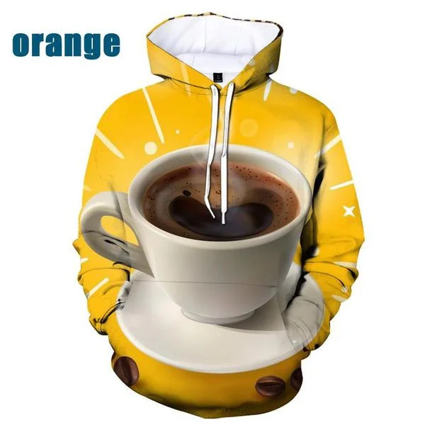 2023 Popular Fashionable Coffee Pattern 3D Printed Sweatshirt Men Women Casual Hoodie Sweatshirt