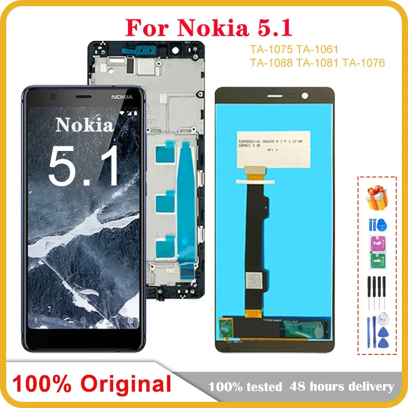 

Original 5.5" For Nokia 5.1 LCD Display Touch Screen Digitizer Assembly With Frame Replacement For Nokia 5.1 2018 LCD Display