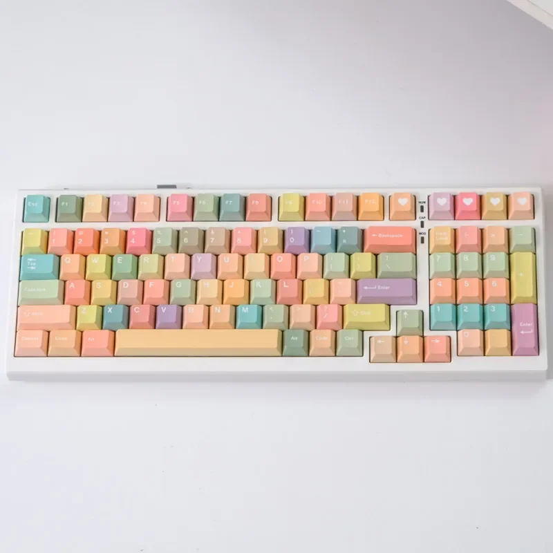 Gradient Candy Theme Keycaps Set PBT Coloured Key Caps Cherry Profile Keycaps for Mechanical Keyboard Accessories Custom Keycap