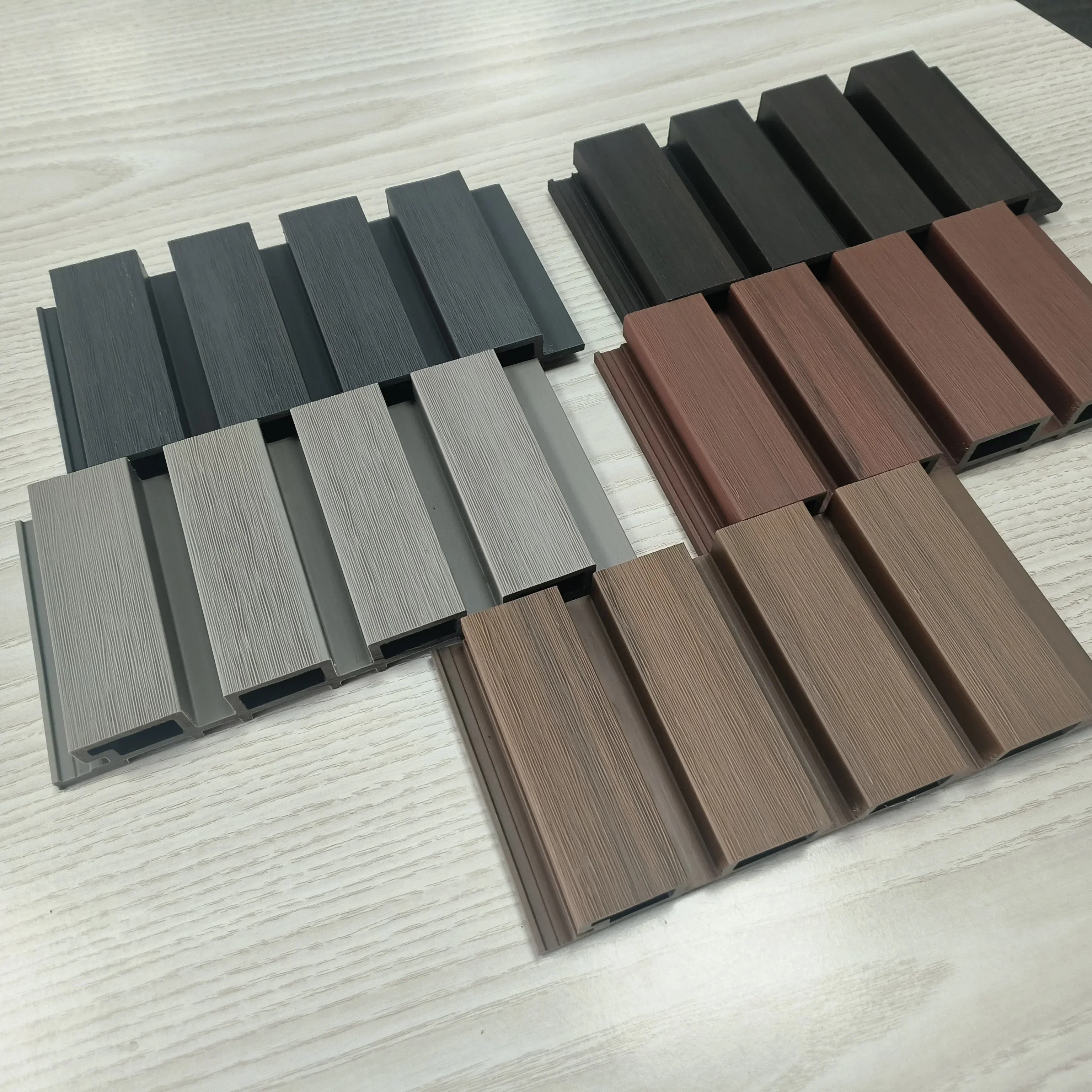 WPC Cladding Boards Interior Exterior Fluted Wall Panels Panel Waterproof Wood Plastic Composite Wall Panel Customizable